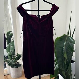 Velvet off the shoulder dress